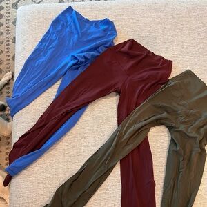 American Eagle Outfitters Leggings - Blue, Burgundy, Olive